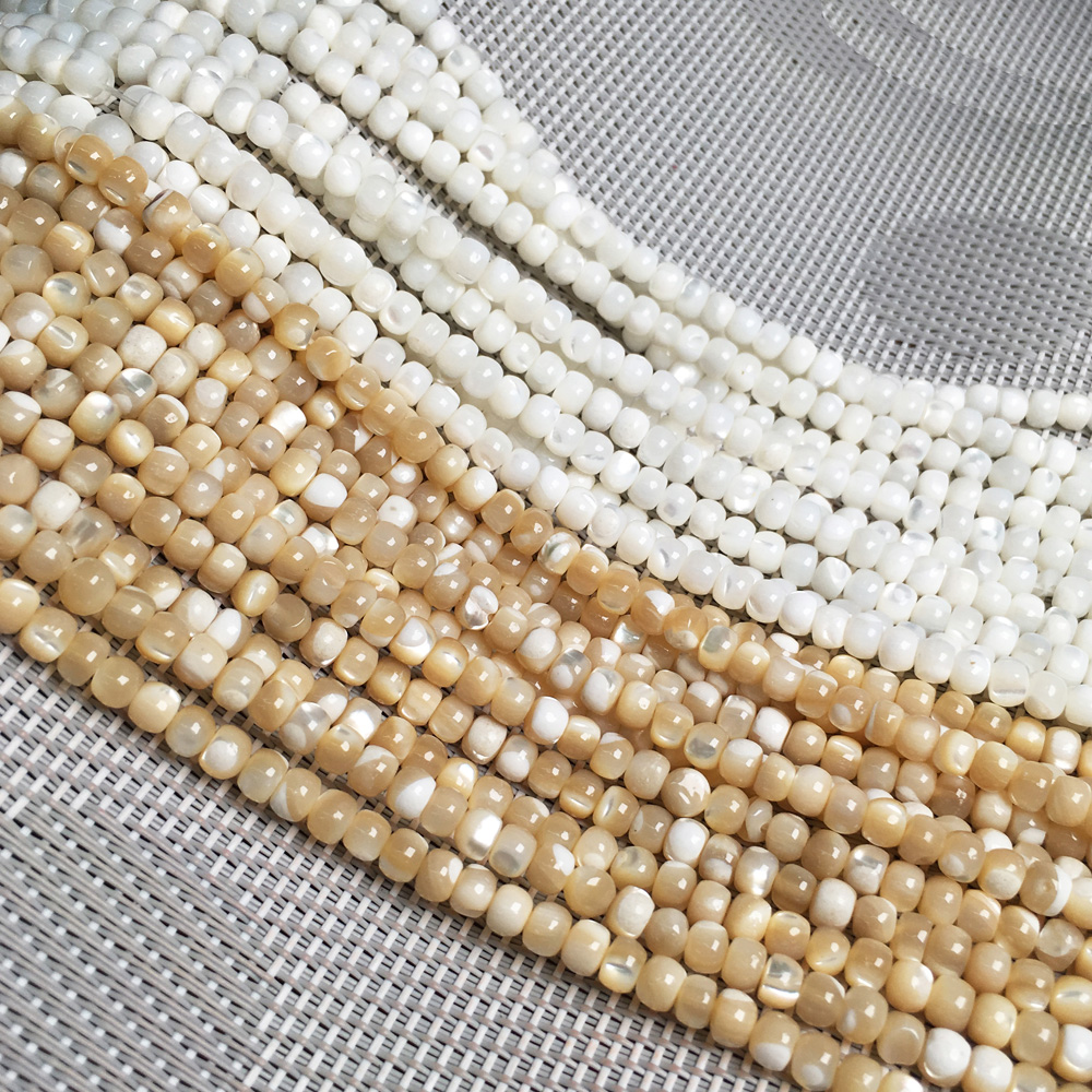 Natural Shell Beading Round Mother of Pearl Loose Beads Isolation Beads for Jewelry Making DIY for Bracelet Necklace Accessories