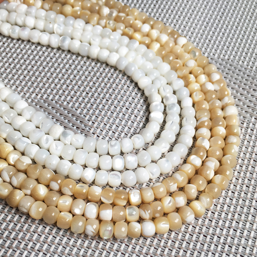 Natural Shell Beading Round Mother of Pearl Loose Beads Isolation Beads for Jewelry Making DIY for Bracelet Necklace Accessories