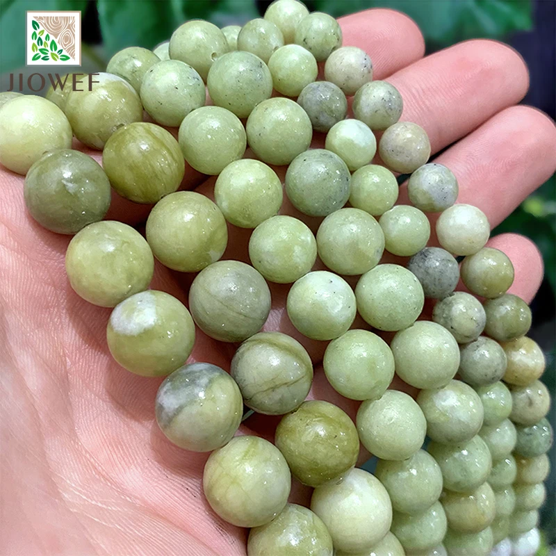 Natural Stone Beads Lemon Green Jaspers Round Beads for Jewelry Making Diy Bracelet Necklace Earrings 15" Strand 4/6/8/10/12mm