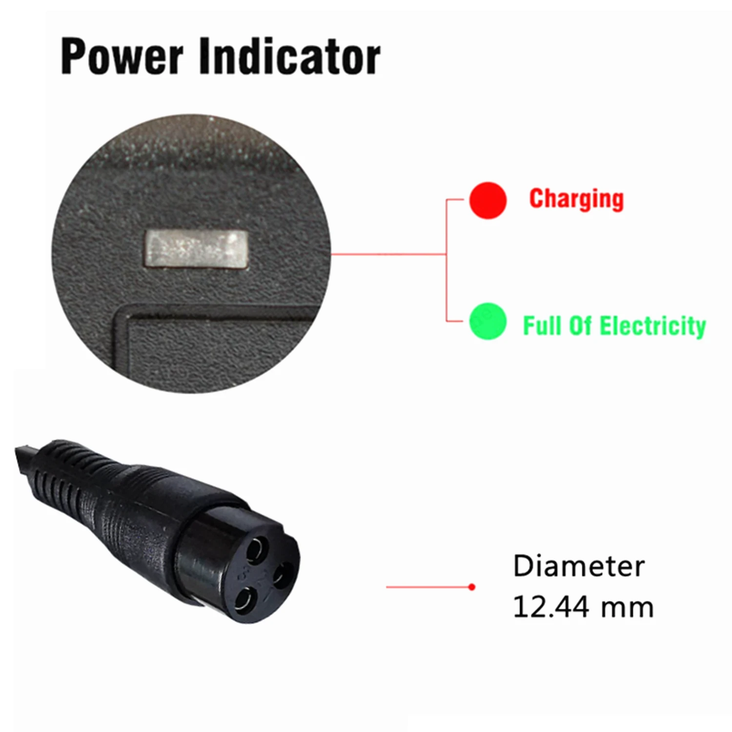 67.2V 2A Li-ion Battery Charger for 60V 16S Battery Pack with GX16 3P(1+,2-) Connector