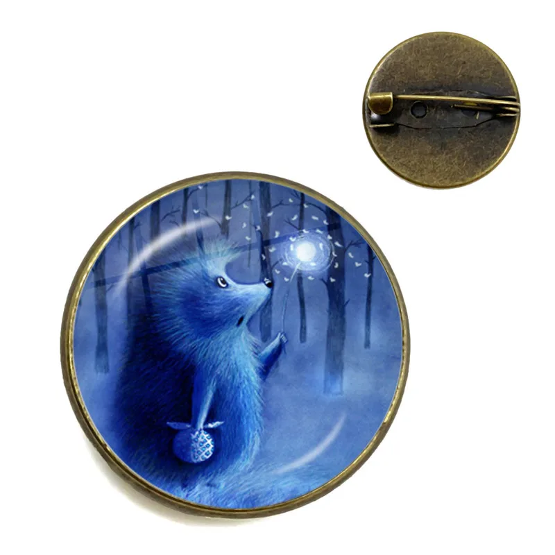 Vintage Hedgehog Brooch Cute Animal Pins Fashion Jewelry Brooches Antique Bronze Plated Collar Pin For Women Men Gift
