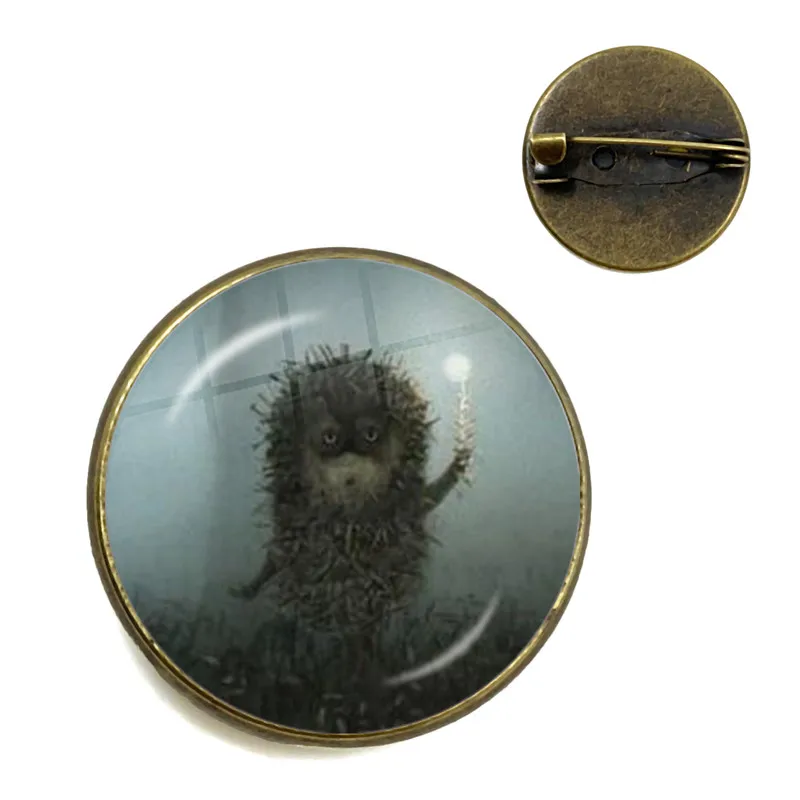 Vintage Hedgehog Brooch Cute Animal Pins Fashion Jewelry Brooches Antique Bronze Plated Collar Pin For Women Men Gift