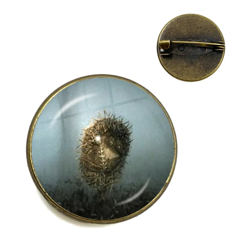 Vintage Hedgehog Brooch Cute Animal Pins Fashion Jewelry Brooches Antique Bronze Plated Collar Pin For Women Men Gift