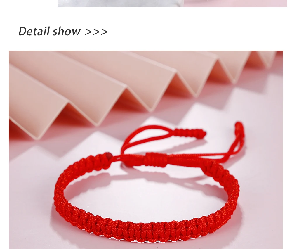 Braided Red String Bracelets & Bangles Tibetan Buddhist Adjustable Knot Handmade Bracelet Wrist Jewelry Gifts For Love Good Luck