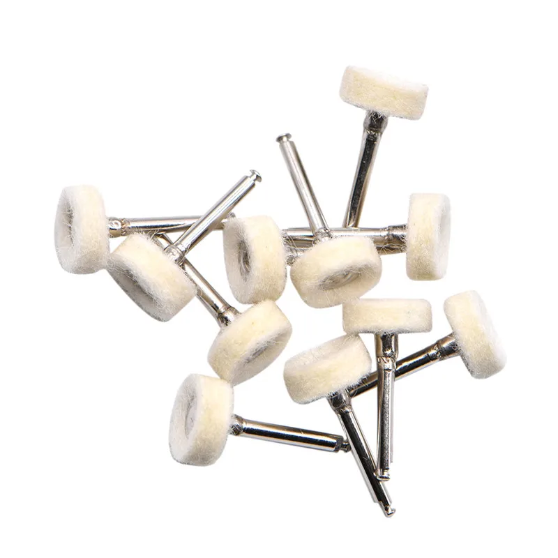 10Pcs/bag Dental Polishing Wheel Wool Cotton Polishing Teeth Polisher Brushes Polishers for Low Speed Contra Angle Handpiece