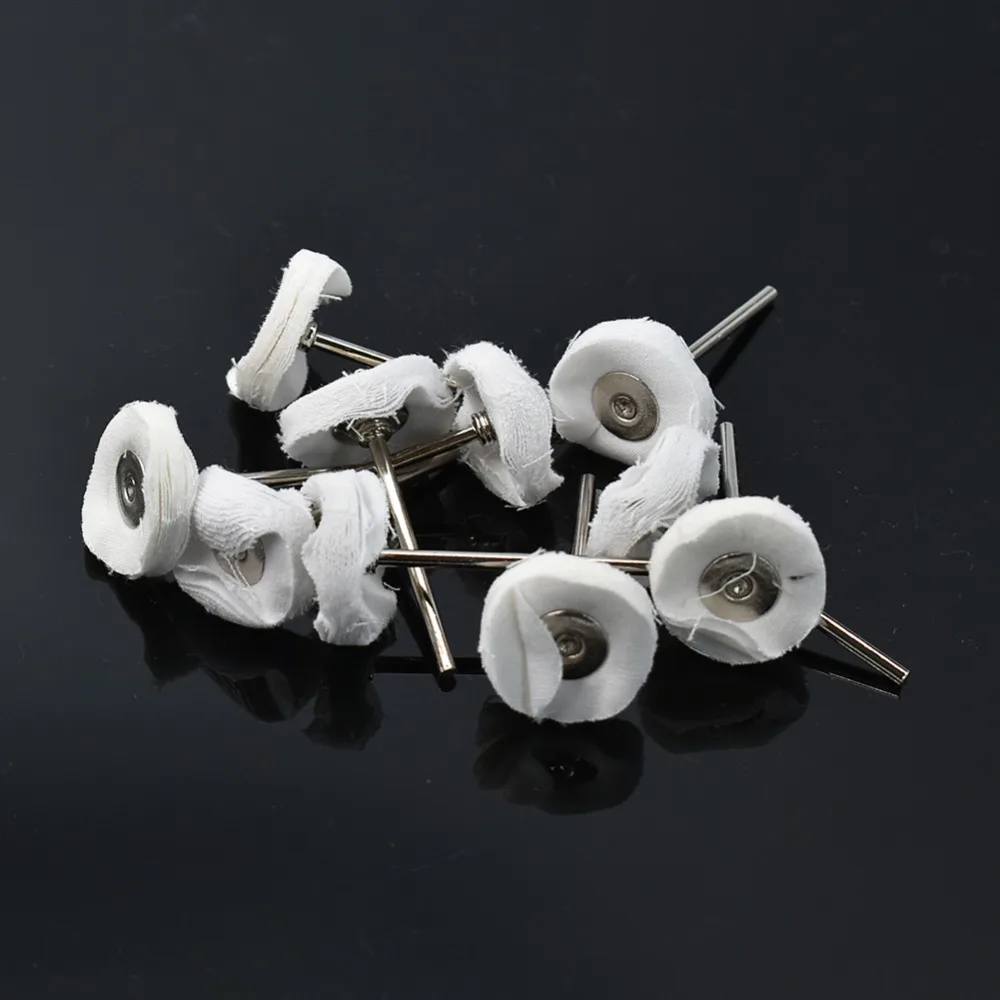 10Pcs/bag Dental Polishing Wheel Wool Cotton Polishing Teeth Polisher Brushes Polishers for Low Speed Contra Angle Handpiece