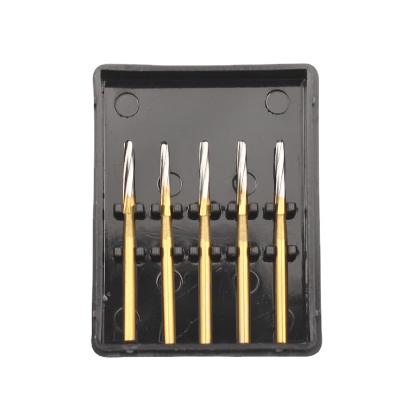 5pcs/box Dental Carbide Drill 25mm 28mm Tungsten Bone Cutters Finishing Burs Tooth Extraction Burs for High Speed Handpiece