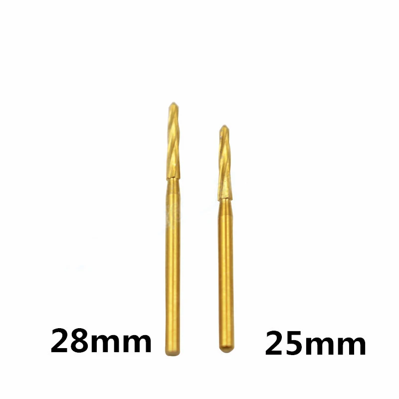 5pcs/box Dental Carbide Drill 25mm 28mm Tungsten Bone Cutters Finishing Burs Tooth Extraction Burs for High Speed Handpiece