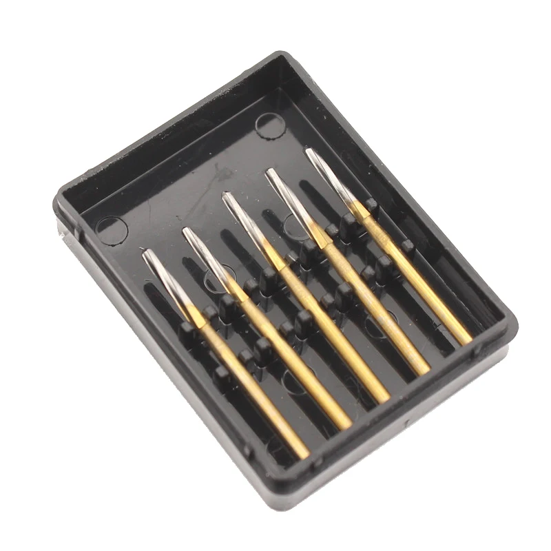 5pcs/box Dental Carbide Drill 25mm 28mm Tungsten Bone Cutters Finishing Burs Tooth Extraction Burs for High Speed Handpiece