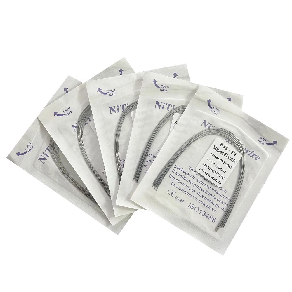 5Pack AG Dental Arch Wires Orthodontic Super Elastic NITI Round Rectangle Archwire Lower/Upper 012/014/016/018/020/16x16/16x22