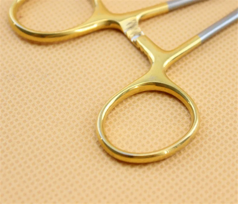 1PC Medical Needle Holder Plier With TC Head German Reusable Stainless Steel Gold Plated Handle Orthodontic Forcep Surgical Tool
