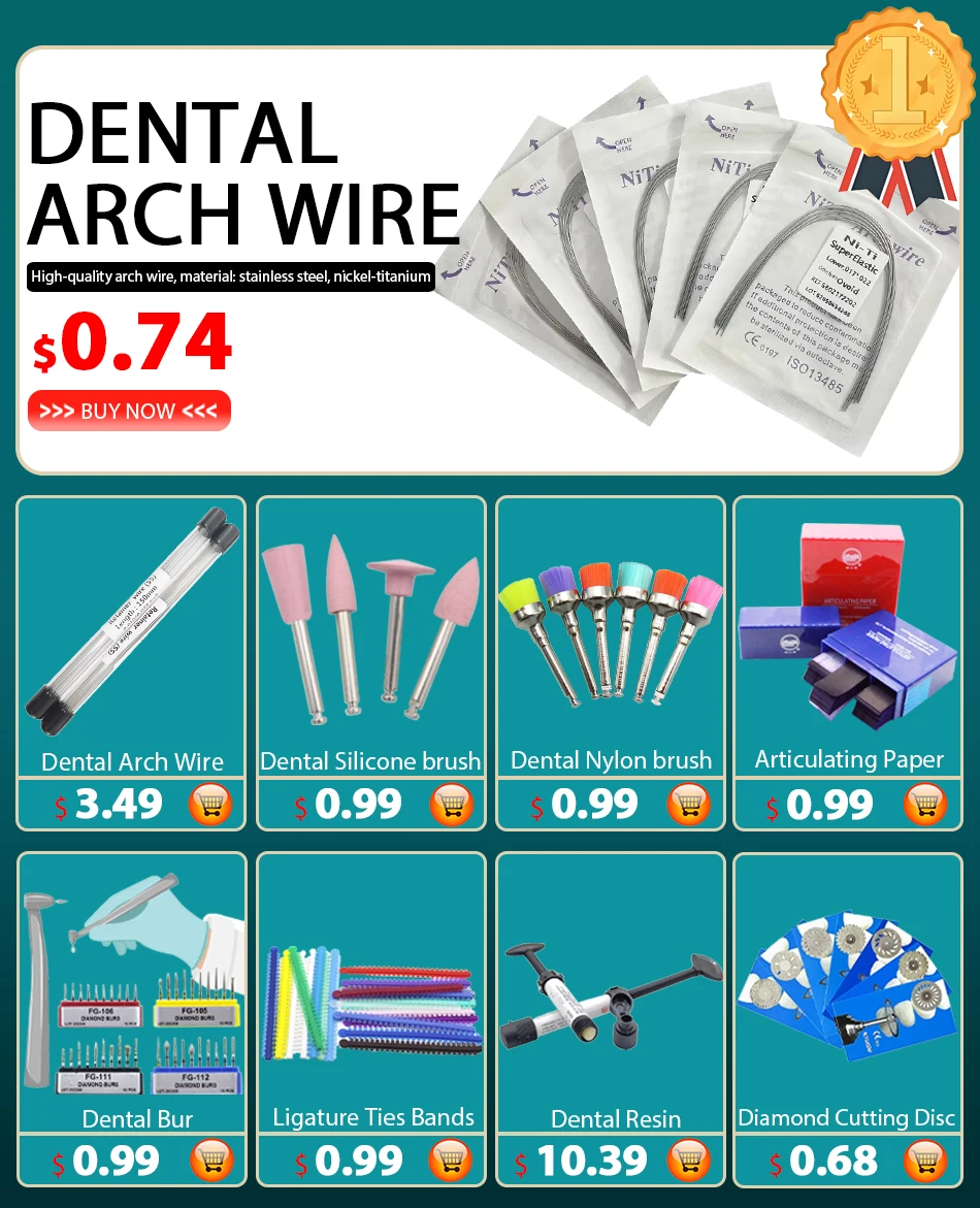 AG 10Pcs/Pack Dental Orthodontic Stainless Steel Lingual Retainer Wire 150MM Flat Straight Twist Wires Dentistry Materials