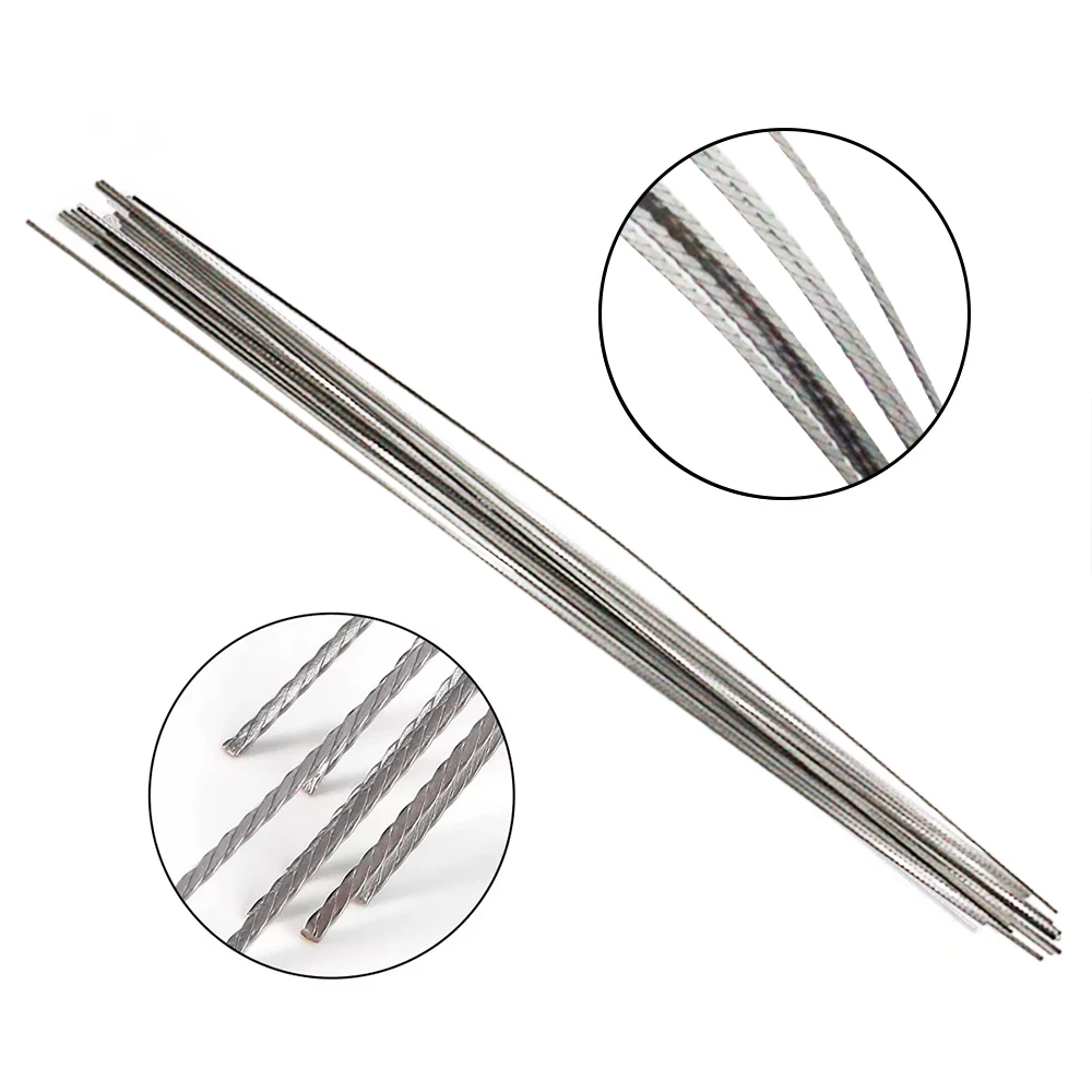 AG 10Pcs/Pack Dental Orthodontic Stainless Steel Lingual Retainer Wire 150MM Flat Straight Twist Wires Dentistry Materials