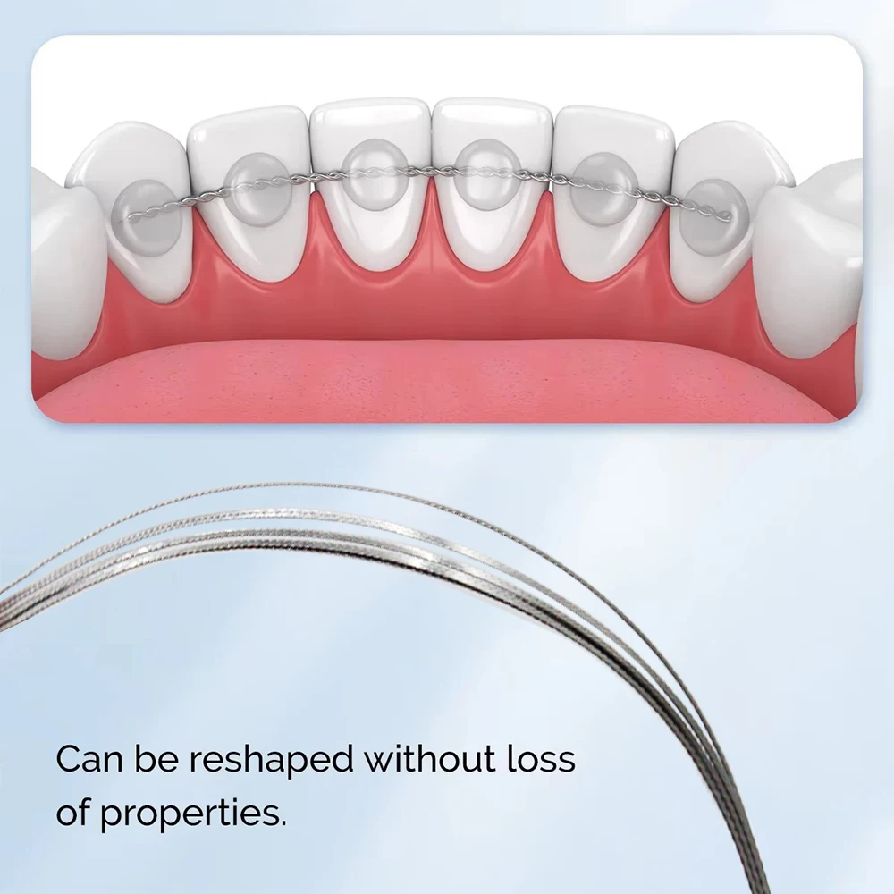 AG 10Pcs/Pack Dental Orthodontic Stainless Steel Lingual Retainer Wire 150MM Flat Straight Twist Wires Dentistry Materials