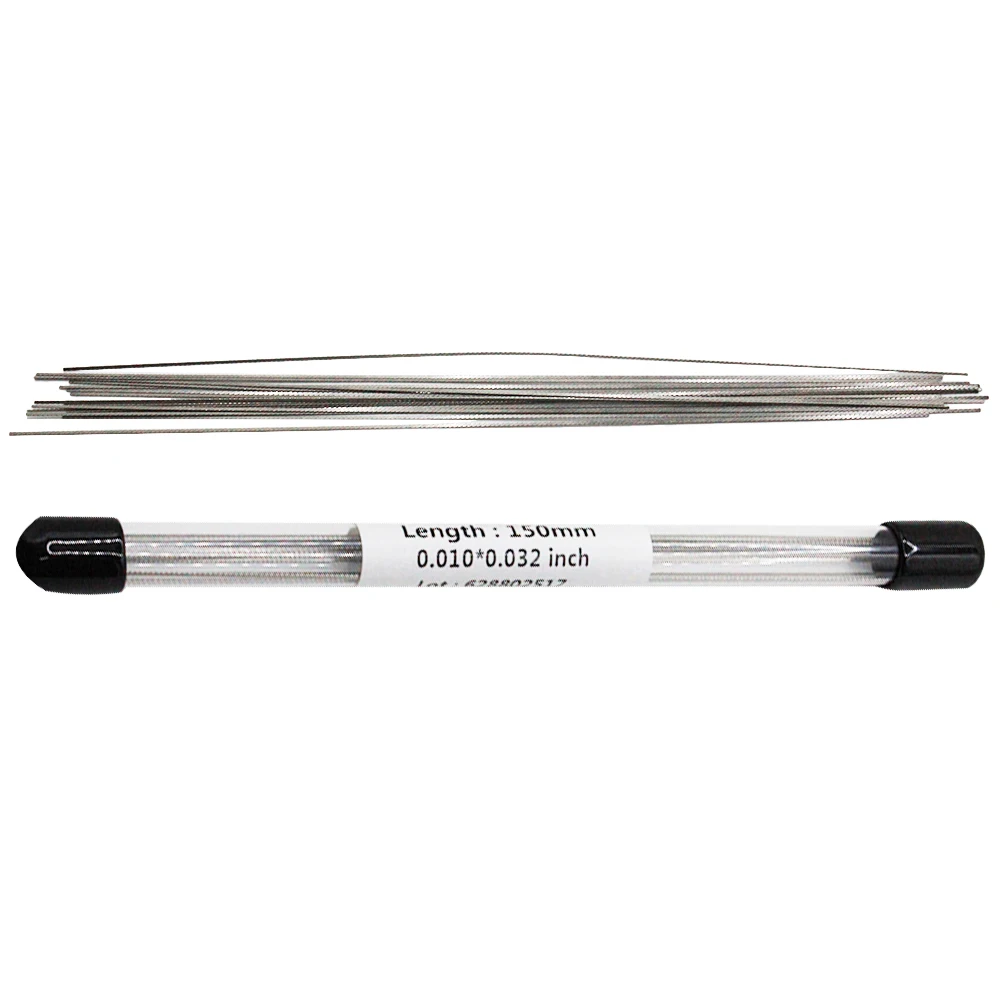 AG 10Pcs/Pack Dental Orthodontic Stainless Steel Lingual Retainer Wire 150MM Flat Straight Twist Wires Dentistry Materials