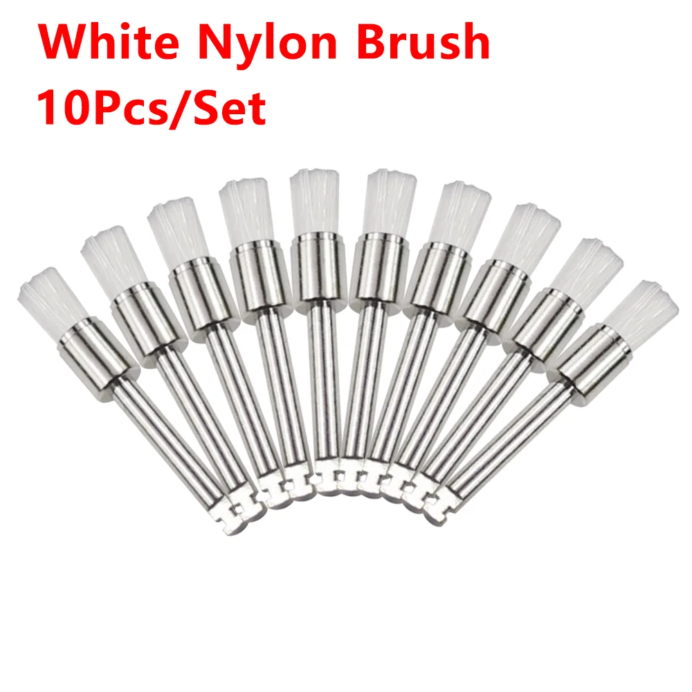 AG 10pcs/Box Disposable Dental Polisher Nylon Bristle Brush Polishing Polisher Cup Teeth Whitening Prophy Brushes Dentist Tools