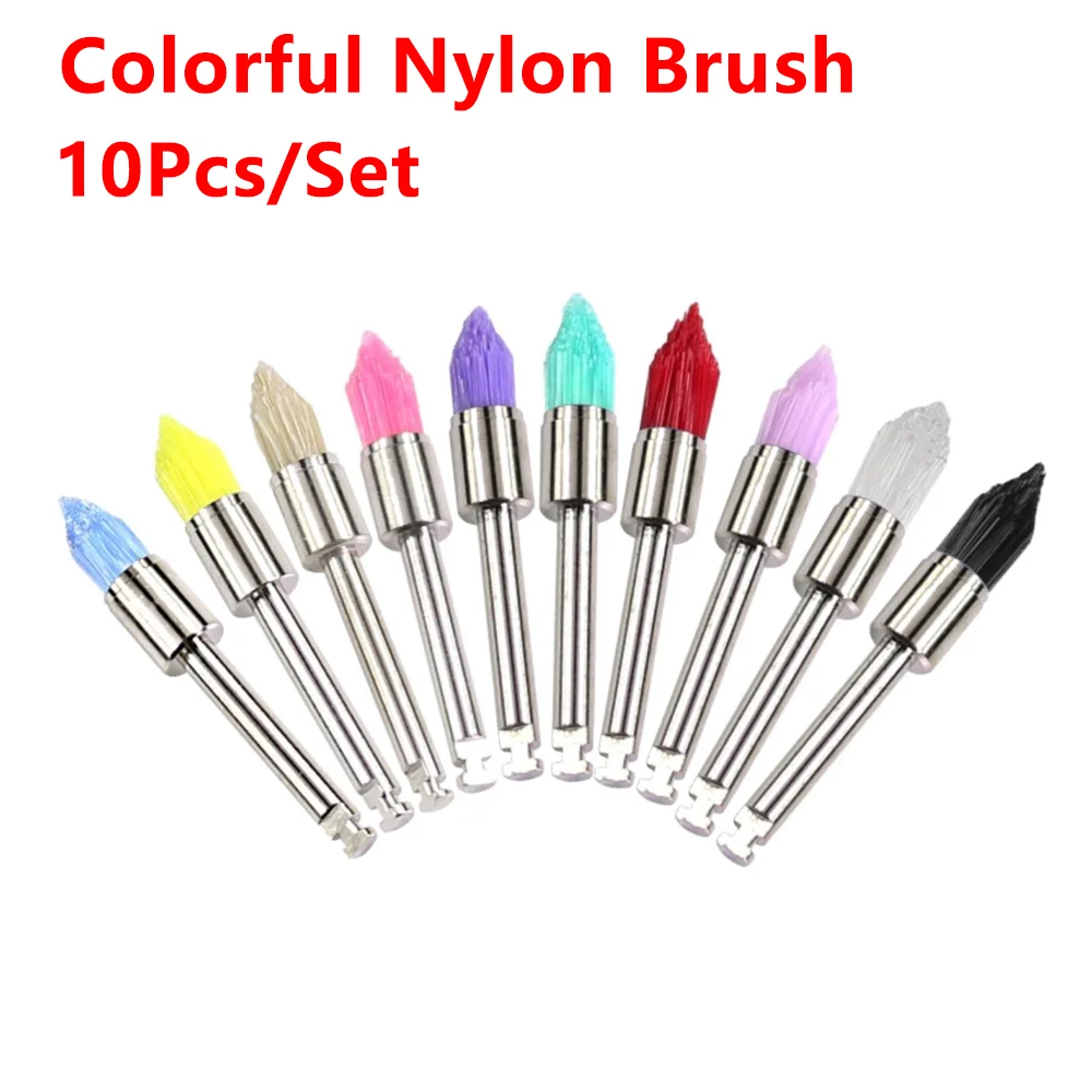 AG 10pcs/Box Disposable Dental Polisher Nylon Bristle Brush Polishing Polisher Cup Teeth Whitening Prophy Brushes Dentist Tools
