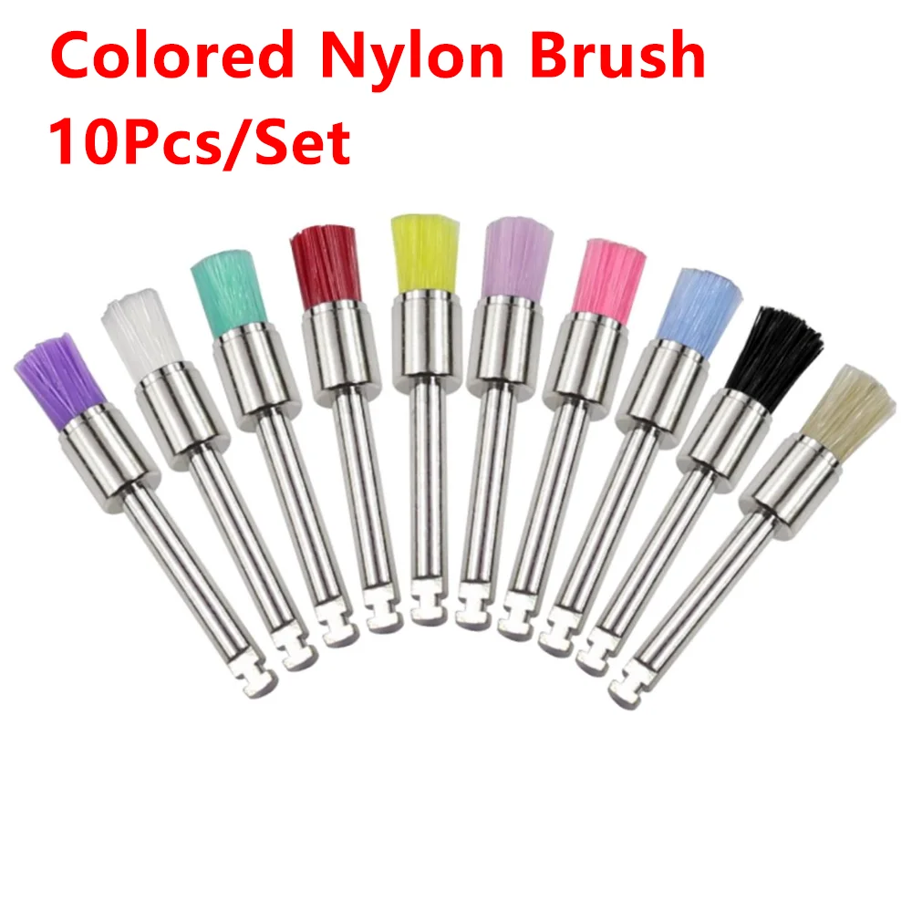 AG 10pcs/Box Disposable Dental Polisher Nylon Bristle Brush Polishing Polisher Cup Teeth Whitening Prophy Brushes Dentist Tools