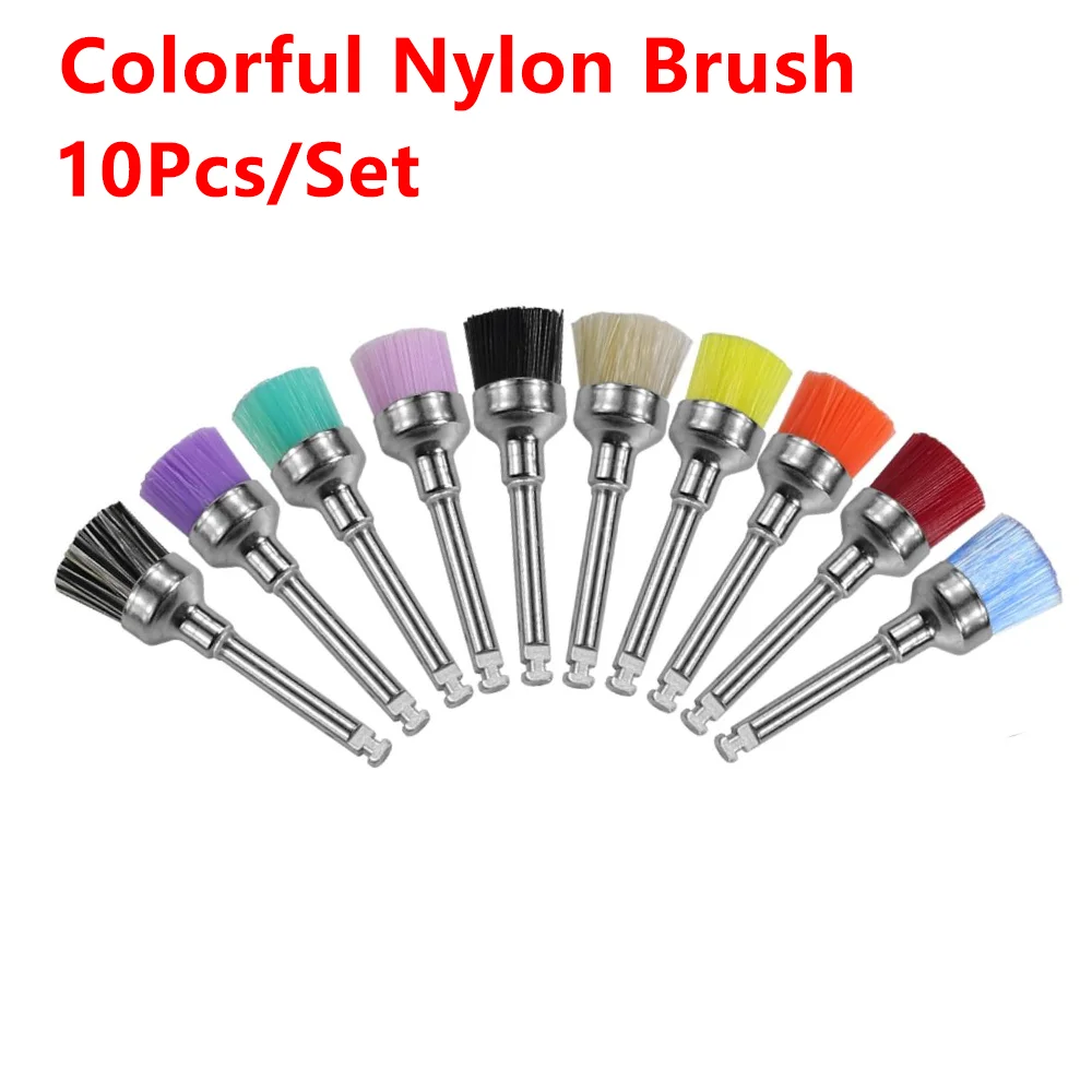 AG 10pcs/Box Disposable Dental Polisher Nylon Bristle Brush Polishing Polisher Cup Teeth Whitening Prophy Brushes Dentist Tools