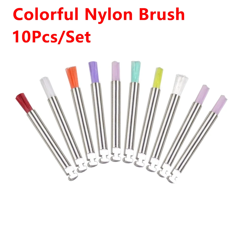 AG 10pcs/Box Disposable Dental Polisher Nylon Bristle Brush Polishing Polisher Cup Teeth Whitening Prophy Brushes Dentist Tools