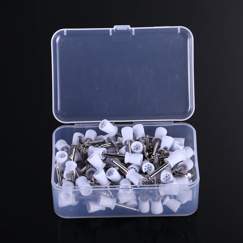 100PCS/Box Dentistry Polishing Cup Latch Type Rubber Tooth Polishing Brush Prophy Cup for Low Speed Handpiece Oral Hygiene
