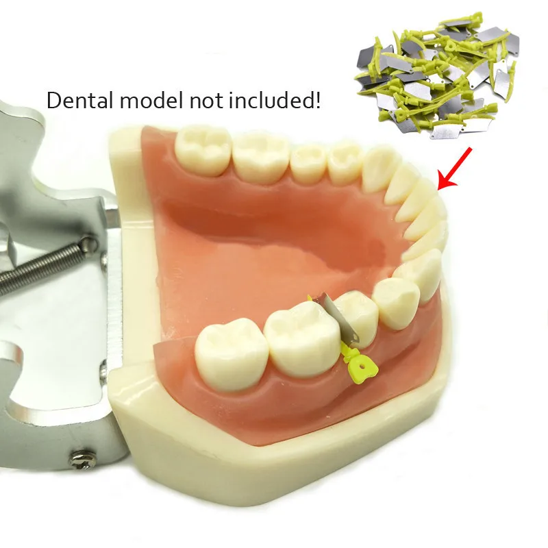 40PCS Dental Wedge Knife Prime Teeth Interproximal Plastic Wedge Guard With Stainless Steel Matrix Dentistry Matrices