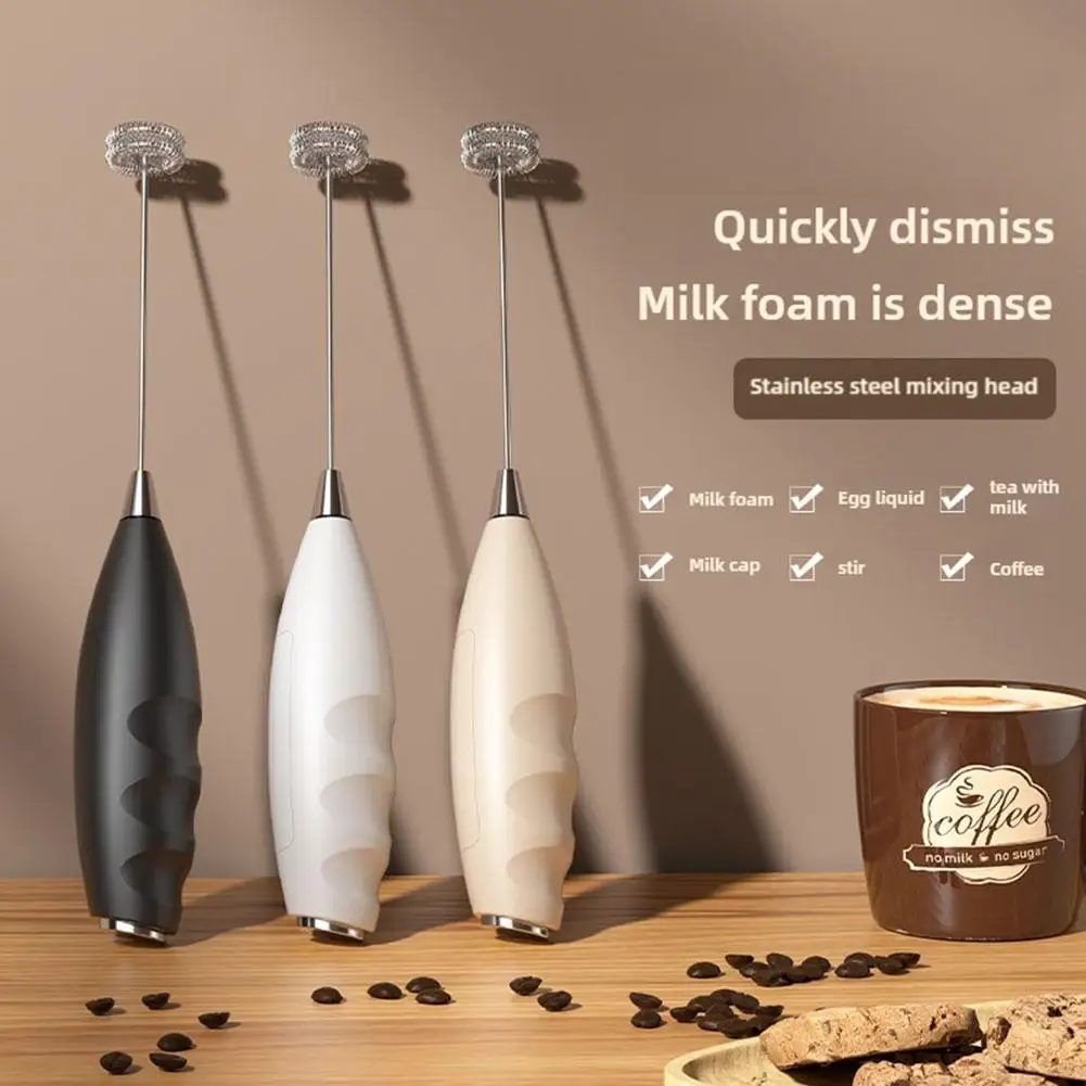 Wireless Electric Milk Frother Battery-Powered Handheld Foamer Coffee Cream Soup Peanut Butter Egg Whisking Baking Accessories