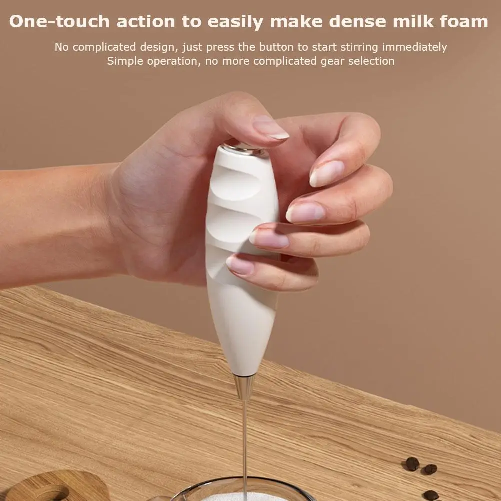 Wireless Electric Milk Frother Battery-Powered Handheld Foamer Coffee Cream Soup Peanut Butter Egg Whisking Baking Accessories