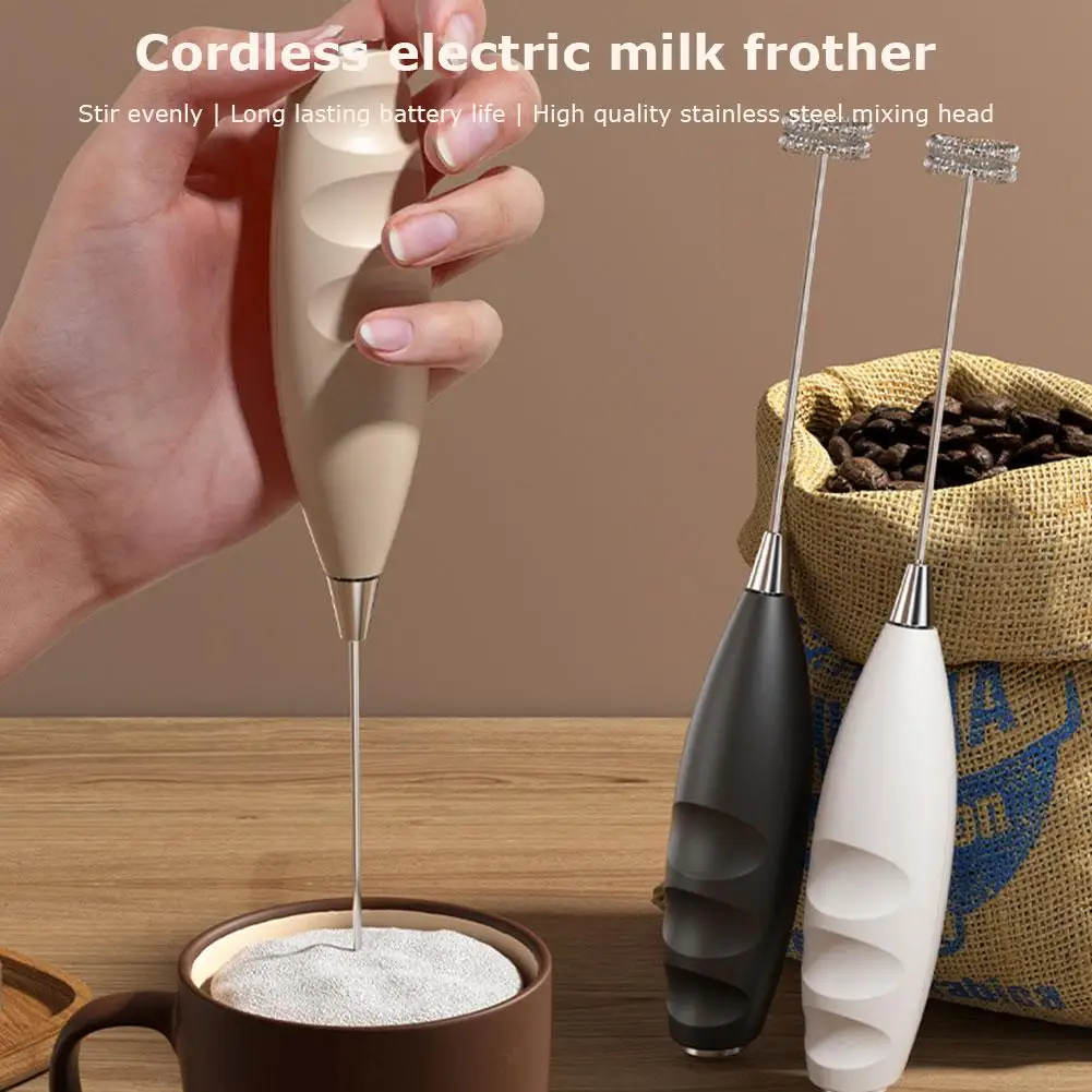 Wireless Electric Milk Frother Battery-Powered Handheld Foamer Coffee Cream Soup Peanut Butter Egg Whisking Baking Accessories