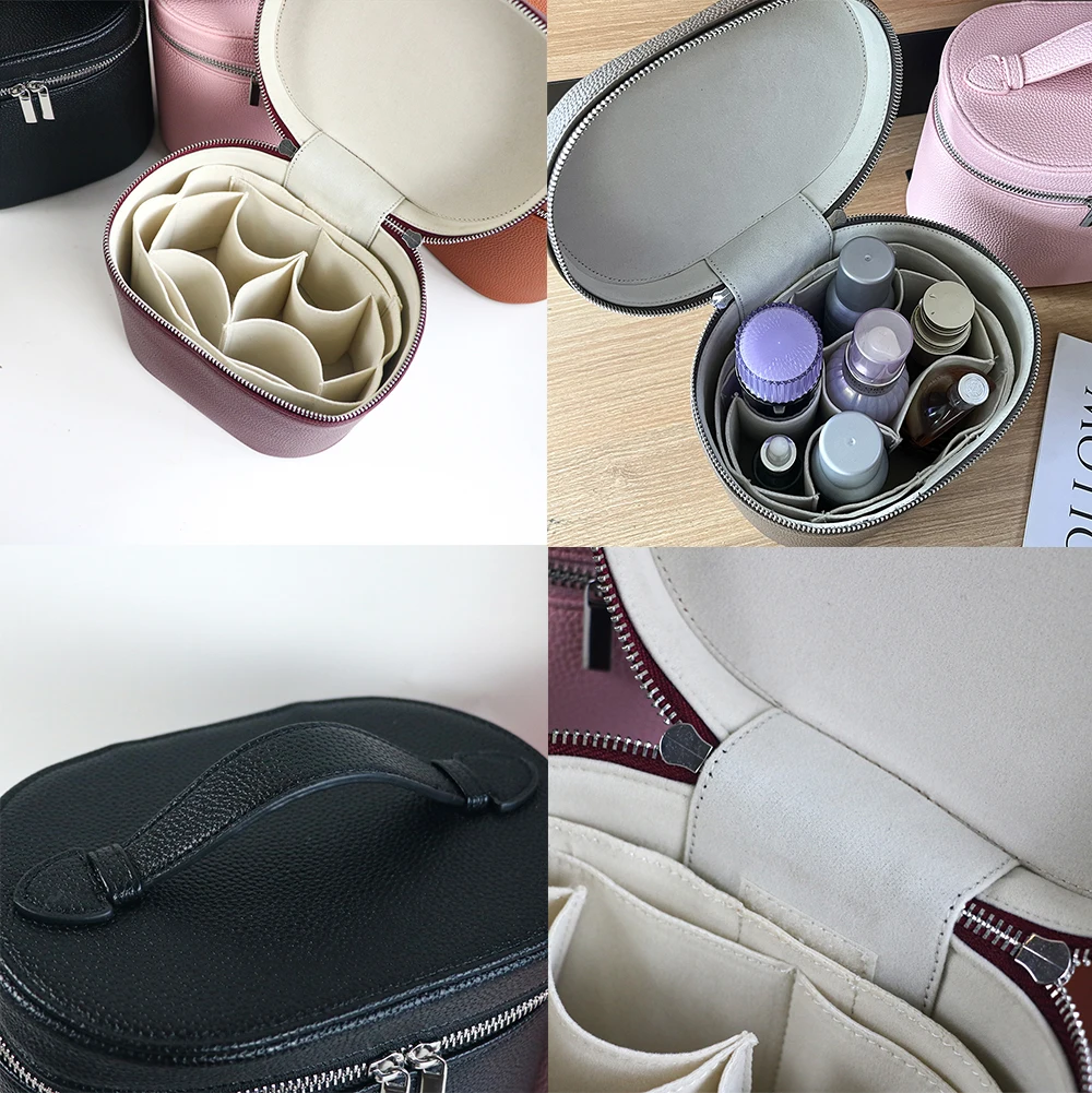 Customizable Names and Letters, Travel Portable Cosmetic Bag Large-capacity PU Leather Cosmetic Box with Internal Storage Box,