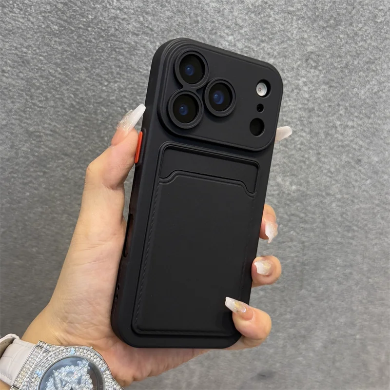 Luxury Soft Silicone Wallet Case For iPhone 17 Air 16E 15 14 Plus 13 12 Mini 11 Pro Max XR XS Shockproof Card Holder Slot Cover