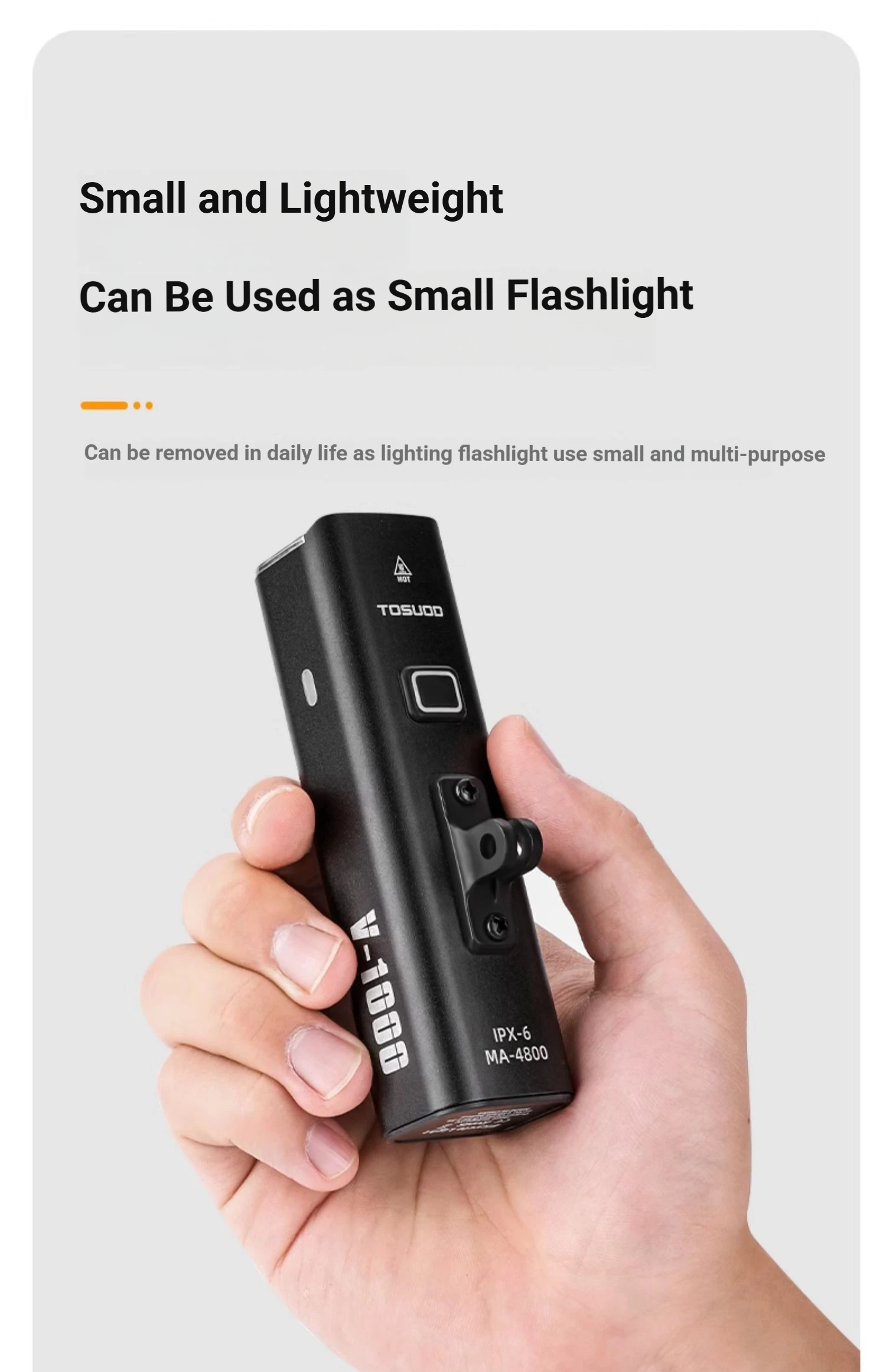 TOSUOD Bicycle Front Light 1500 Lumens 4800mAh Bike Light Splash Resistant Water USB Charging Cycling Lamp Accessories
