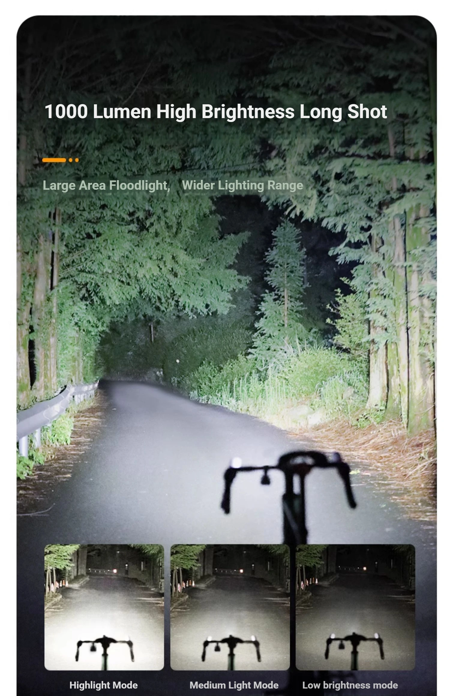 TOSUOD Bicycle Front Light 1500 Lumens 4800mAh Bike Light Splash Resistant Water USB Charging Cycling Lamp Accessories