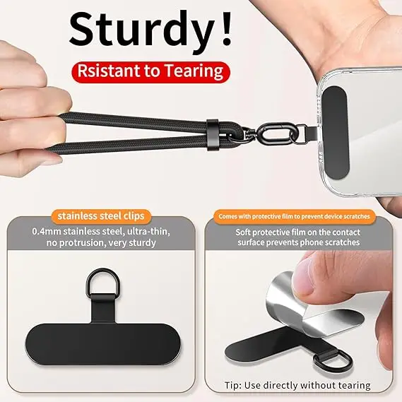 Universal Adjustable Phone Lanyard Crossbody Necklace Strap Phone Case Long Hanging Rope with Clip Anti-Lost Durable and Sturdy