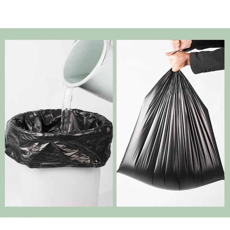 100PCS/300PCS Large Waste Garbage Bag Black Transparent Thickened Garbage Bags Outdoor Restauran Kitchen Disposable Trash Bags