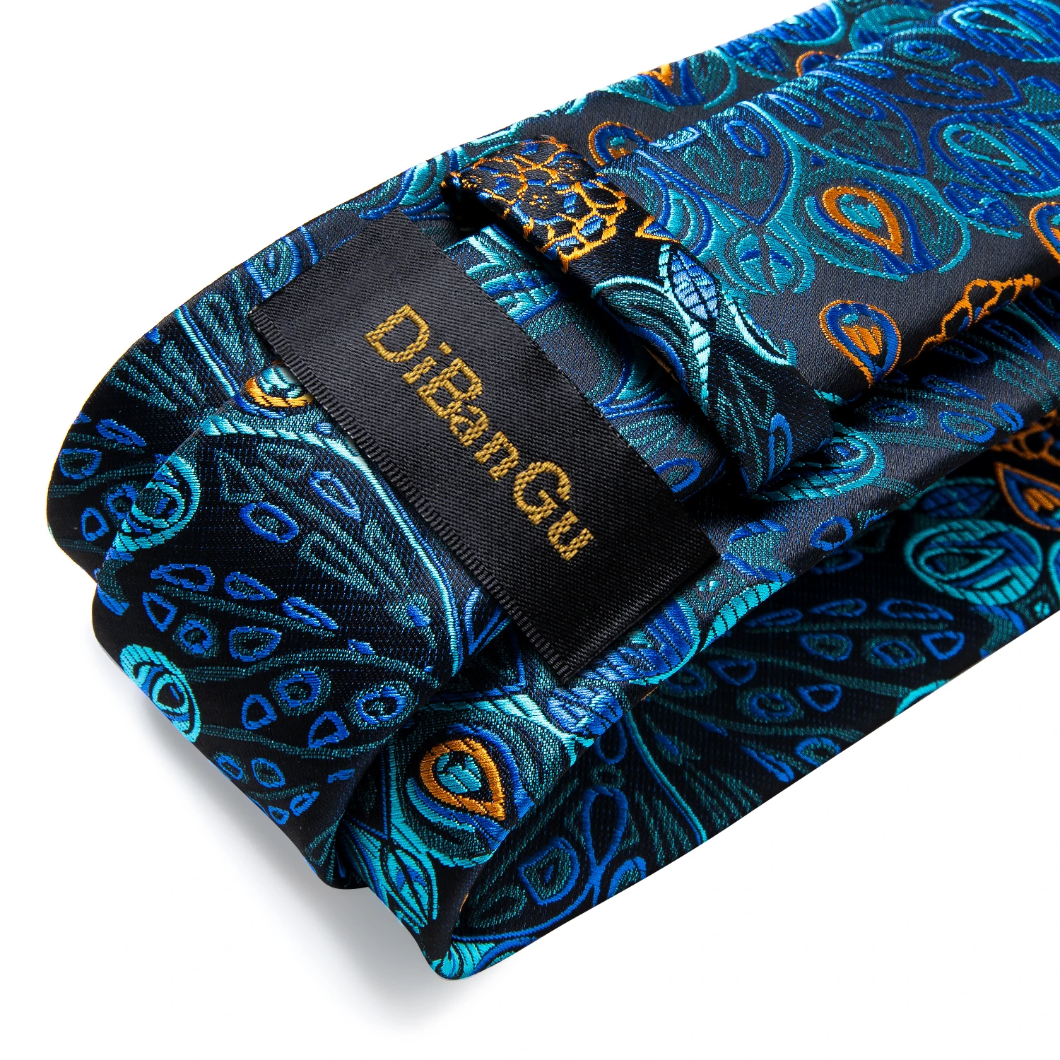 Men Tie Orange Paisley Luxury Polyester Wedding Prom 8cm Necktie Set Pocket Square Cufflinks Gift for Husband Men Accessory