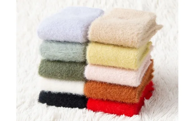 Women Girls Thick Five Finger Socks Winter Warm Colorful Coral Fleece Fluffy Toe Socks Soft Cozy Hosiery Female Floor Slippers