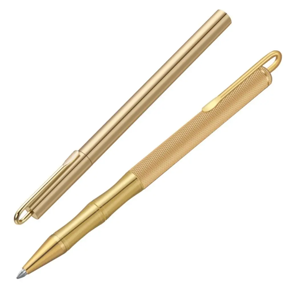 Business Ballpoint Pen Durable Students Gift Brass Gel Pen with Blue/Black Ink Refill Fountain Pen School Office Supplies