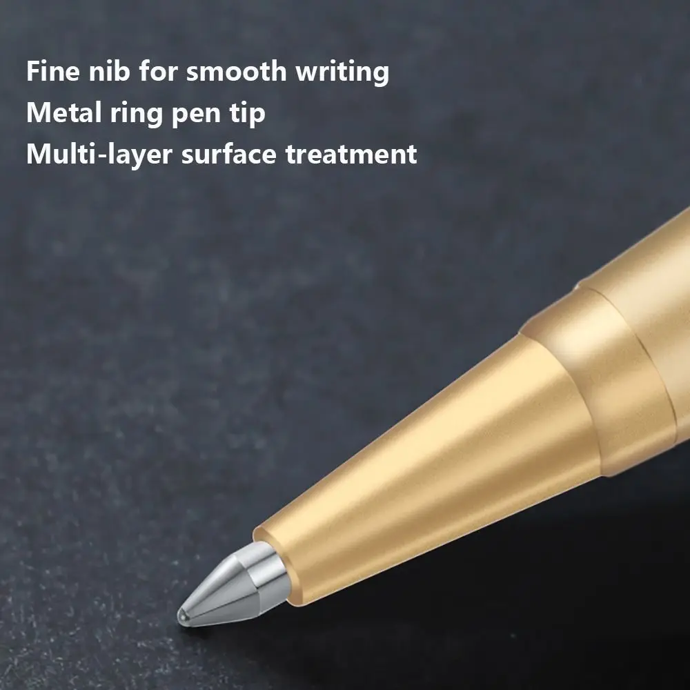 Business Ballpoint Pen Durable Students Gift Brass Gel Pen with Blue/Black Ink Refill Fountain Pen School Office Supplies