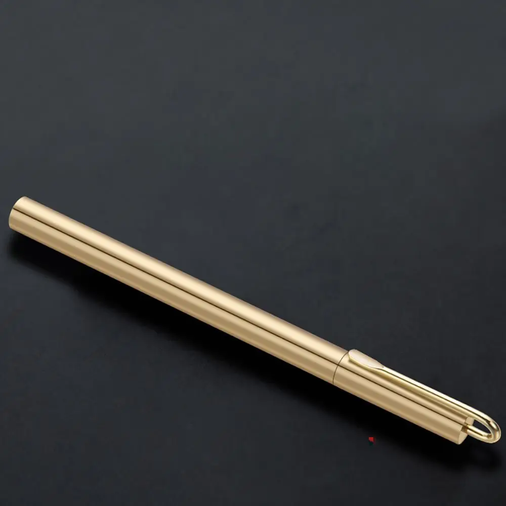 Business Ballpoint Pen Durable Students Gift Brass Gel Pen with Blue/Black Ink Refill Fountain Pen School Office Supplies