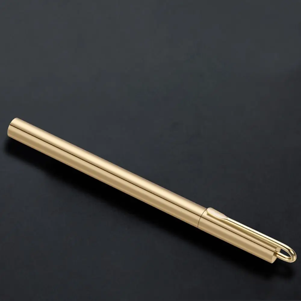 Business Ballpoint Pen Durable Students Gift Brass Gel Pen with Blue/Black Ink Refill Fountain Pen School Office Supplies