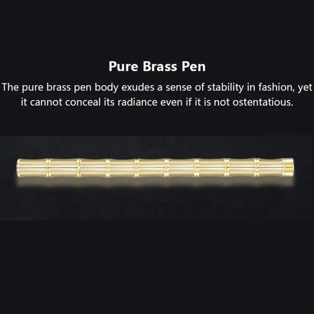 Business Ballpoint Pen Durable Students Gift Brass Gel Pen with Blue/Black Ink Refill Fountain Pen School Office Supplies