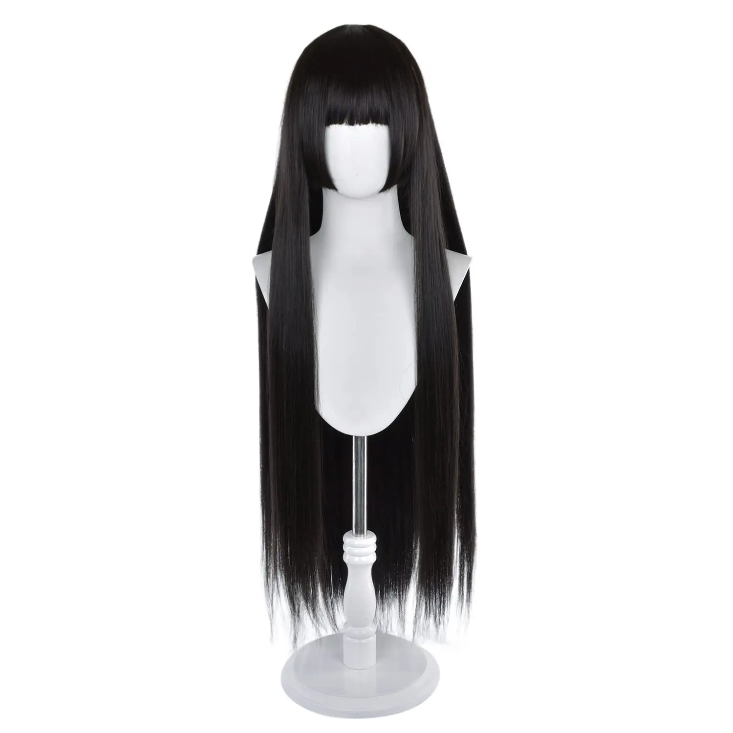 Cosplay Wig for Kakegurui Compulsive, Black Long Straight Synthetic Costume Wig for Halloween Party