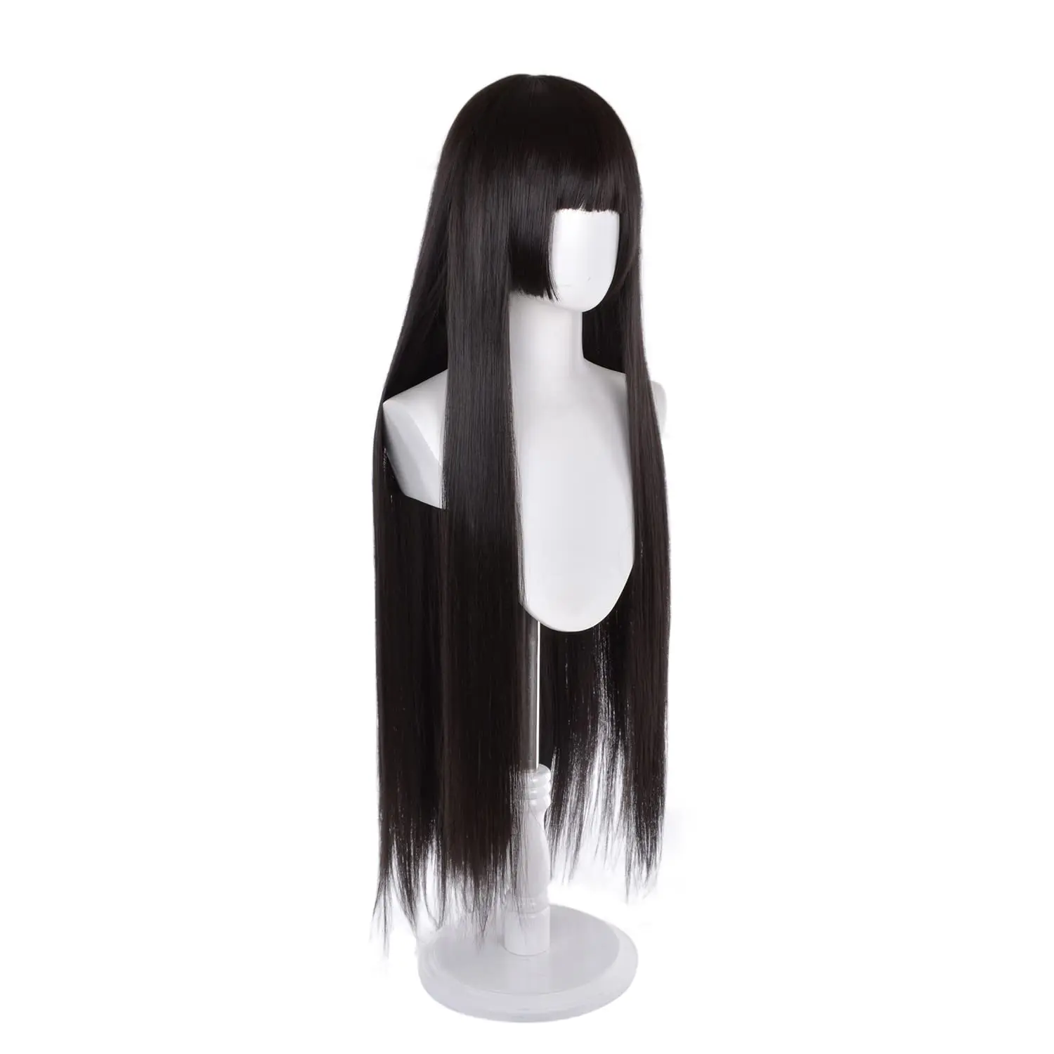Cosplay Wig for Kakegurui Compulsive, Black Long Straight Synthetic Costume Wig for Halloween Party
