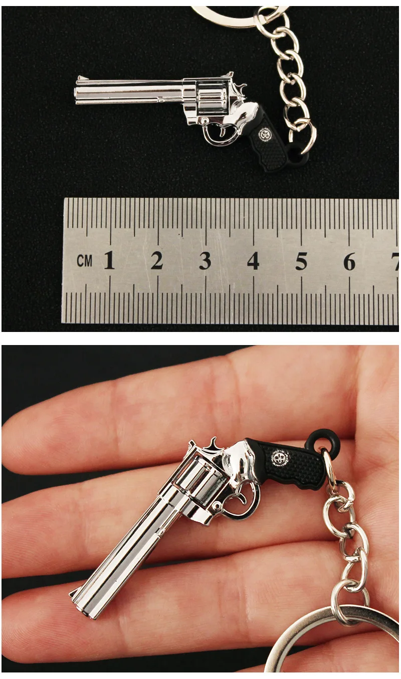 Hot Game Mini Gun Model Keychain Cosplay Accessories Ttig34 M1896 M500 Colt357 Mini R45 P08 Halloween Party Decoration Gifts