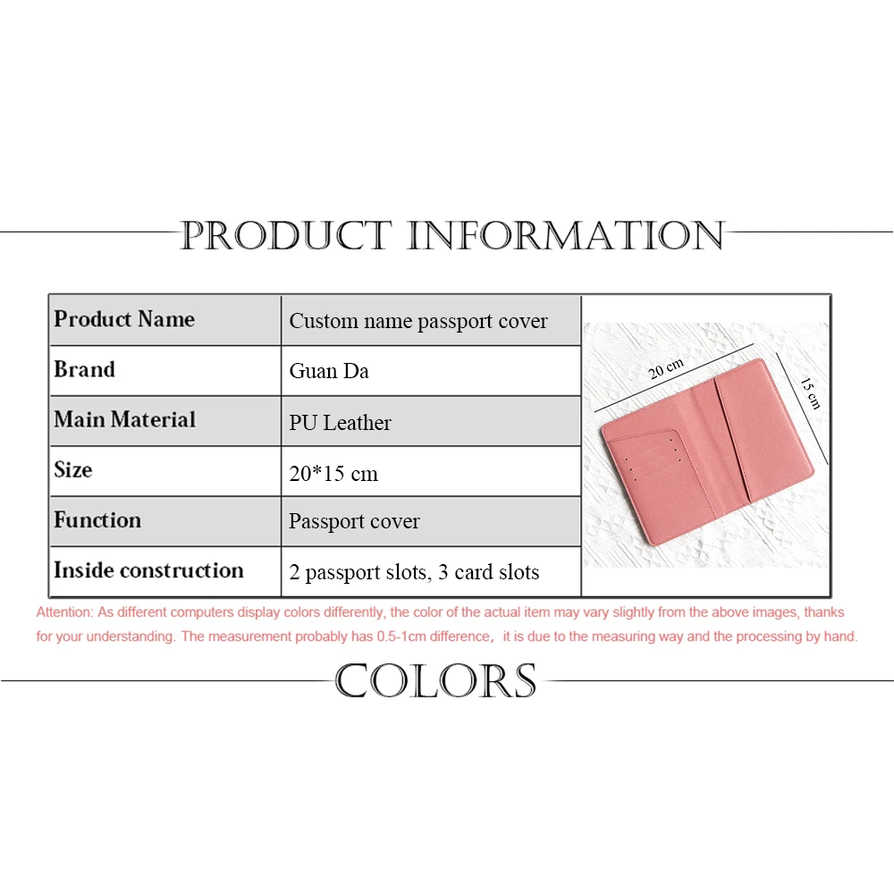 Custom Letters PU Leather Passport Cover Personalized Travel Business Trip Passport Holder Engrave Name Woman Man Luxury Wallet