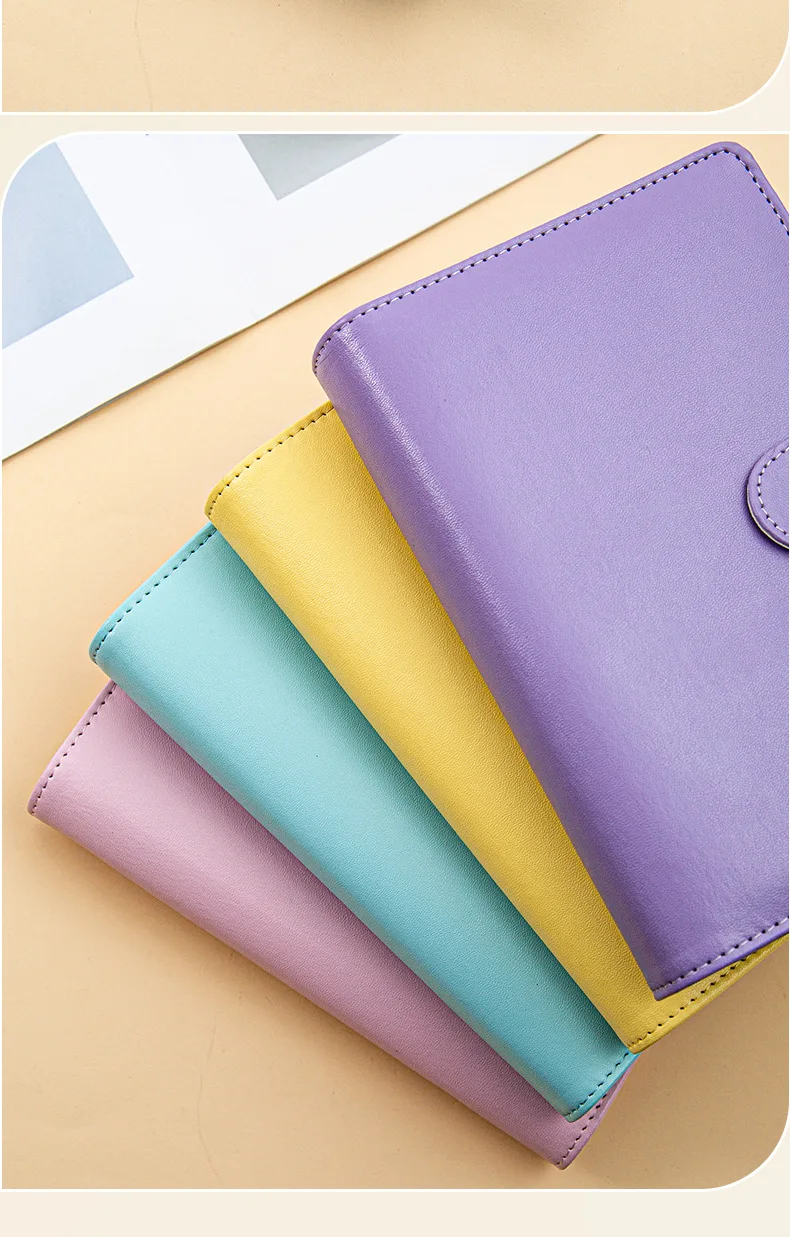 A6 Gold Purple Black Loose Leaf Binder Notebook Cover Gold Ring Diary Agenda Planner Paper Cover School Stationery