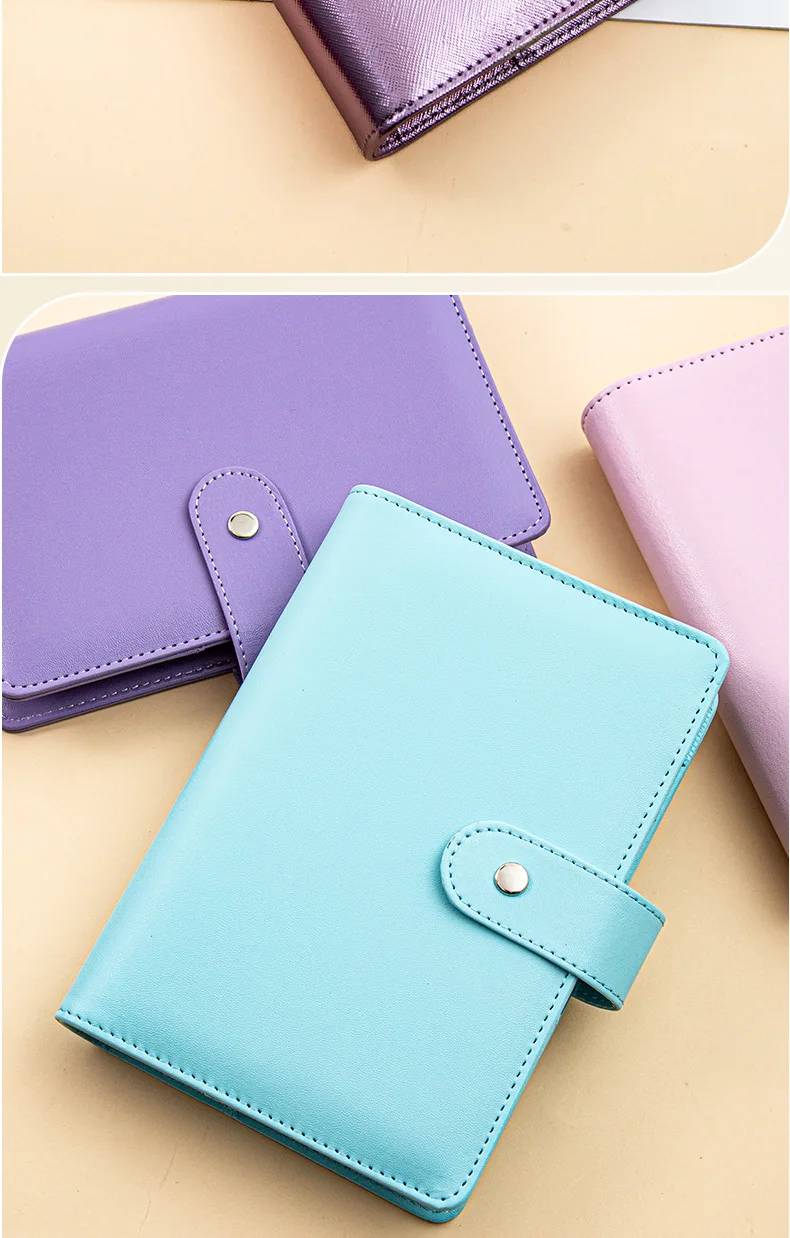 A6 Gold Purple Black Loose Leaf Binder Notebook Cover Gold Ring Diary Agenda Planner Paper Cover School Stationery