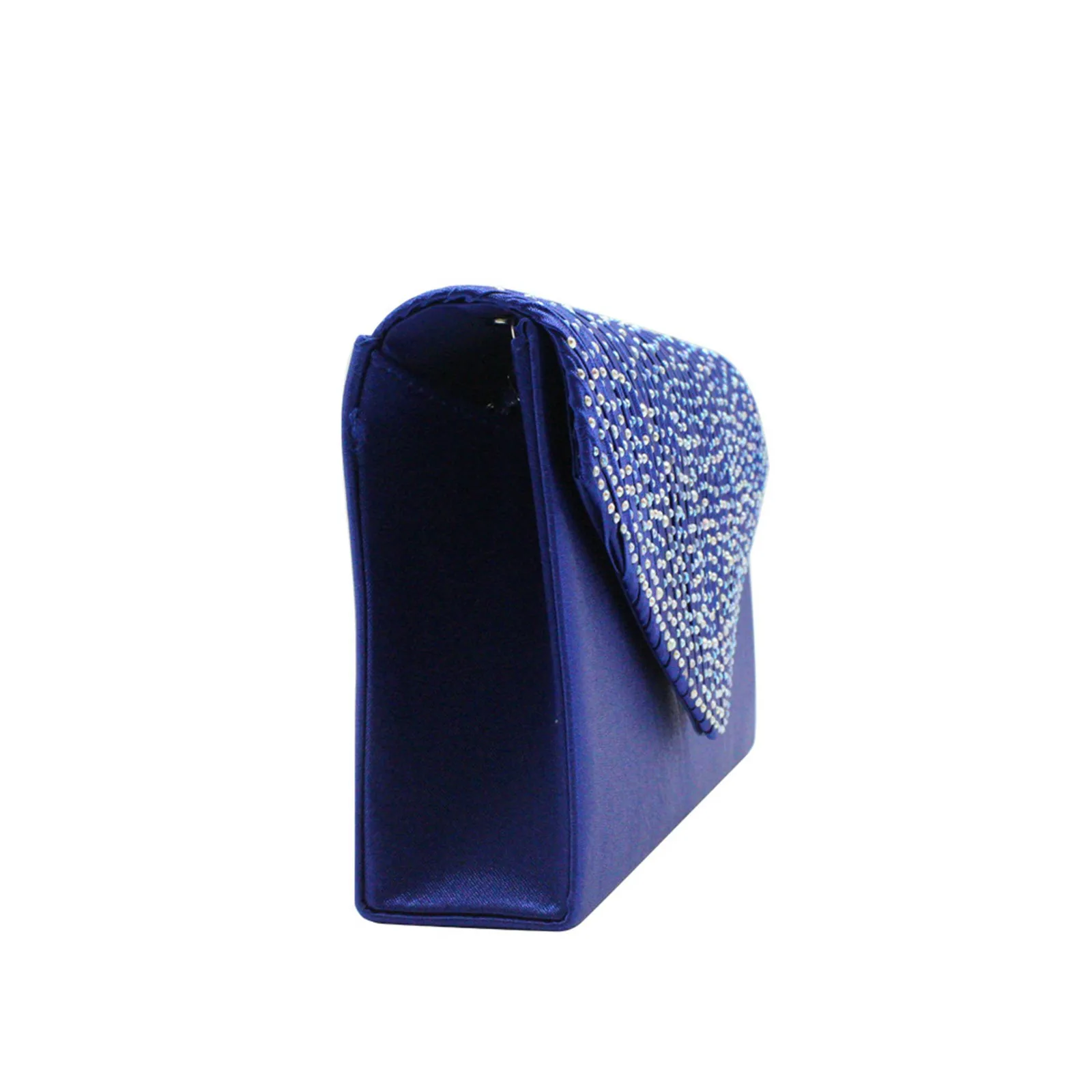 Women'S Fashion Elegant Clutches Trend Satin Rhinestone Shoulder Bag With Thin Chain Party Banquet Dress Matching Evening Bags