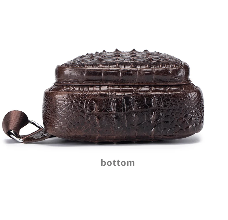 SCHLATUM Men's Genuine Leather Vintage Crocodile Pattern Chest Bag Luxury Men Crossbody Travel Bag Multifunction Sling Bags